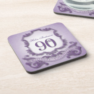 90th Birthday Celebration Personalised Coaster