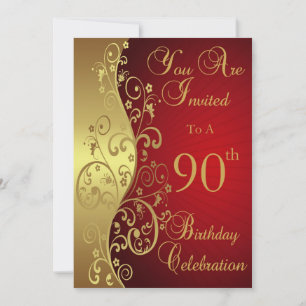 90th Birthday Celebration Personalised Invitation