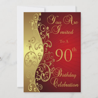 90th Birthday Celebration Personalised Invitation