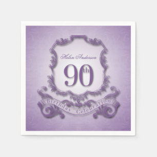 90th Birthday Celebration Vintage Frame Napkin