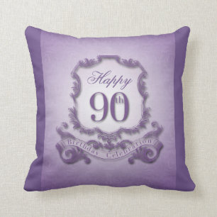 90th Birthday Celebration with Message back Pillow