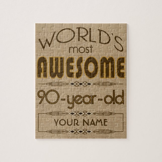 90th Birthday Celebration World Best Fabulous Jigsaw Puzzle (Vertical)