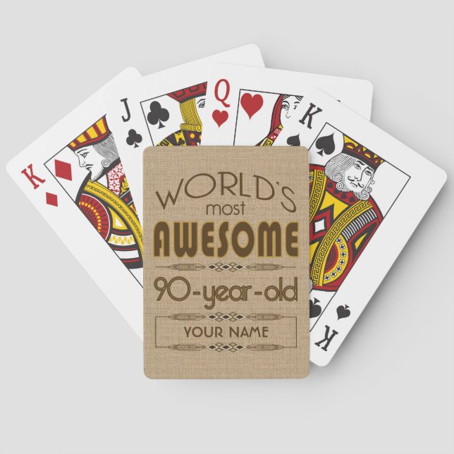 90th Birthday Celebration World Best Fabulous Playing Cards (Back)