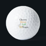 90th Birthday Cheers Beers Golf Minimal Party Golf Balls<br><div class="desc">This is a stylish 90th birthday design with a golf cheers and beers theme. It is a modern, minimal design, in classic black and white with orange, green and gold typography. Perfect for a fun, golf and beer themed, 90th birthday party and ideal as a birthday gift, party accessories or...</div>