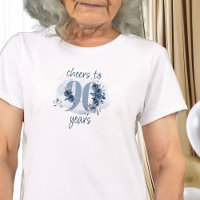 90th Birthday Cheers to 90 Years Floral Number