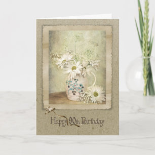 90th Birthday Daisy Bouquet Card