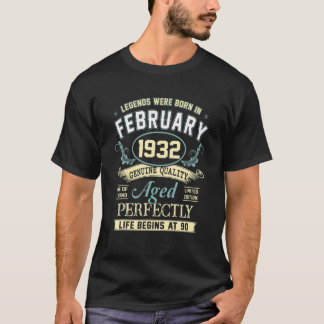 90Th Birthday Decoration Legends Were Born In Febr T-Shirt