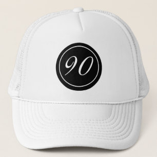 90th Birthday Elegant Black  Birthday Trucker Hat