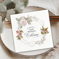 90th Birthday Elegant Feminine Floral December
