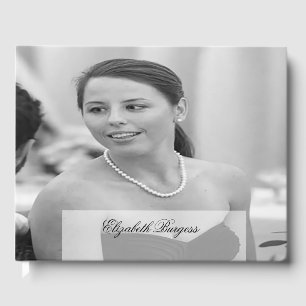 90th Birthday Elegant Personal  Monogram Birthday Guest Book