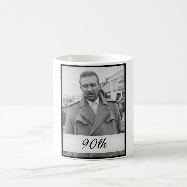 90th Birthday Elegant Photo Age Male Birthday Coffee Mug (Center)
