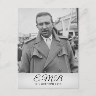 90th Birthday Elegant Photo Monogram Male Birthday Postcard