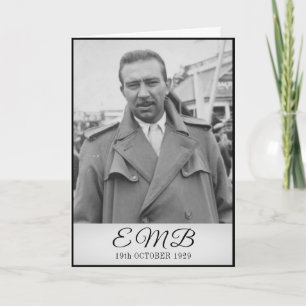 90th Birthday Elegant Photo Monogram Male  Card