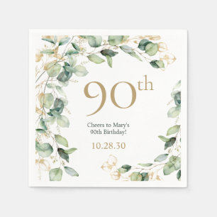90th Birthday Eucalyptus Napkin