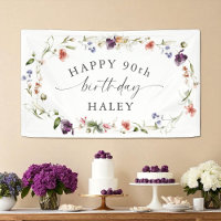90th Birthday Feminine Wildflowers Floral