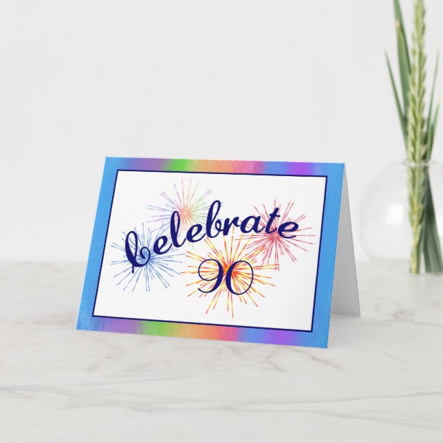 90th Birthday Fireworks Card (Front)