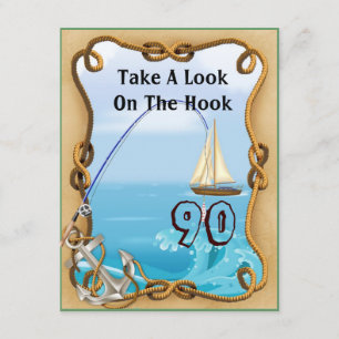 90th Birthday Fishing Invitations for MEN