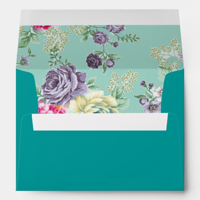 90th Birthday  Floral Rose Personal Invitation Envelope (Back (Bottom))