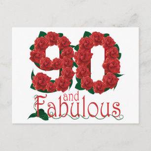 90th birthday flower postcard