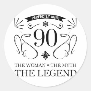 90th Birthday For Women Classic Round Sticker