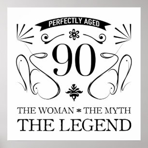 90th Birthday For Women Poster