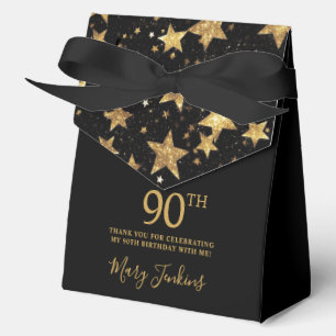 90th Birthday Gold Stars Thank You Favour Box