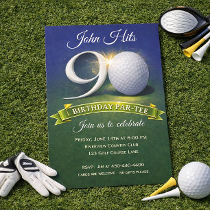 90th Birthday Golf Theme Invitation