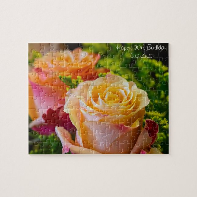 90th Birthday Grandmother. Jigsaw Puzzle (Horizontal)