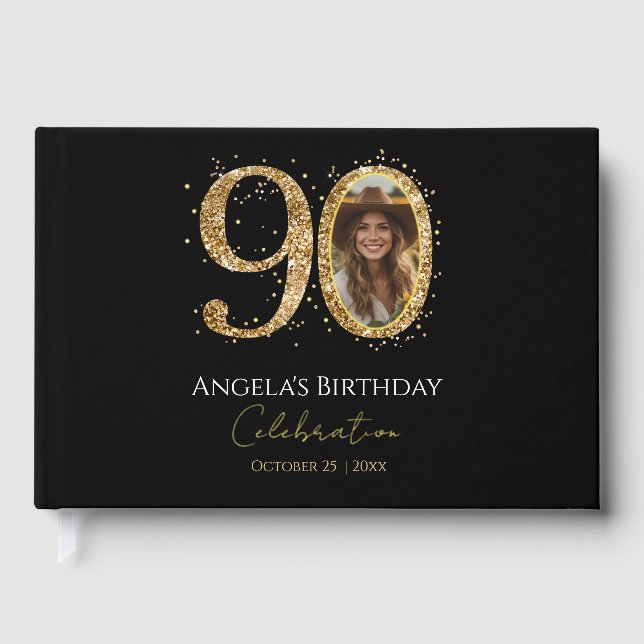 90th birthday guestbook Foil Guestbook (Front)