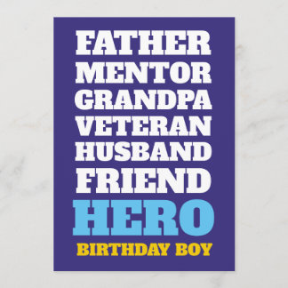 90th Birthday Hero Party Invitation