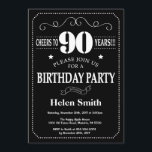 90th Birthday Invitation Chalkboard<br><div class="desc">90th Birthday Invitation Chalkboard. Black and White Background. Adult Birthday. Male Men or Women Birthday. Kids Boy or Girl Lady Teen Teenage Bday Invite. 13th 15th 16th 18th 20th 21st 30th 40th 50th 60th 70th 80th 90th 100th. Any Age. For further customisation, please click the "Customise it" button and use...</div>