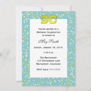 90th Birthday Invitation Confetti