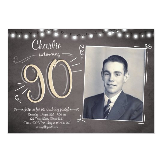  90th Birthday Invitation Vintage Ninety Birthday Zazzle 