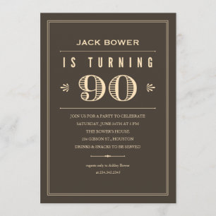 90th Birthday Invitations for Men