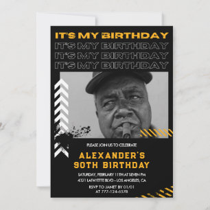 90th birthday invitations Men Photo Spray paint