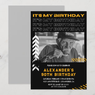 90th birthday invitations Men Photo Spray paint