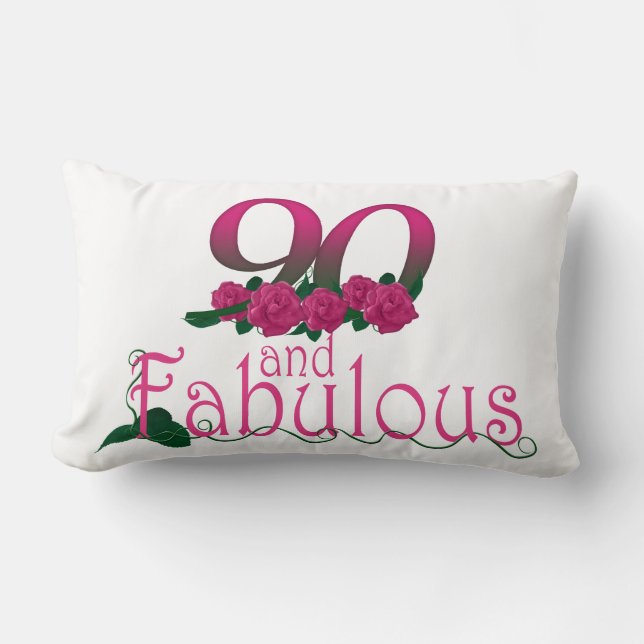 90th birthday Lumbar Pillow 13" x 21" (Front)