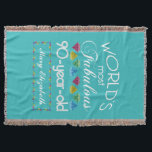 90th Birthday Most Fabulous Colourful Gem Throw Blanket<br><div class="desc">Celebrate the milestone birthday of your favourite senior citizen with this fun gift reminding them of how fabulous they are. White and grey lettering on deep turquoise background. Colourful diamond-cut gems in rainbow tones serve as accent. Customise with names, initials or other text. This series is in increments of 5...</div>