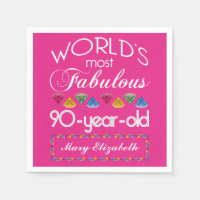 90th Birthday Most Fabulous Colourful Gems Pink