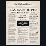 90th Birthday Newspaper 1935 Sepia<br><div class="desc">Take a fun journey back to 1935 with this sepia toned newspaper birthday keepsake. Designed to look like a vintage newspaper, it’s a standout gift or unique party decoration that captures the spirit of the times. Featuring major world events, and pop culture highlights - like the year’s biggest movies, music,...</div>