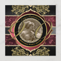 90th Birthday Ninetieth Gold Ruby Gems Photo Frame