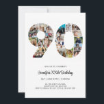 90th Birthday Number 90 Custom Photo Collage Invitation<br><div class="desc">Mark ninety years of wonderful memories and adventures with this captivating 90th Birthday Number Photo Collage. This customisable template is the perfect blend of creativity and sentiment, allowing you to create a truly memorable gift for your loved one's special day. Capture the essence of incredible years in a single masterpiece...</div>