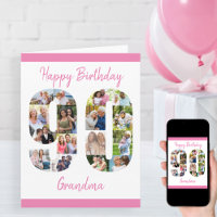 90th Birthday Number 90 Photo Collage Big Custom