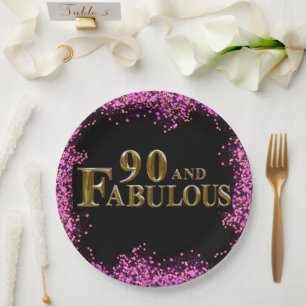 90th Birthday  Paper Plate
