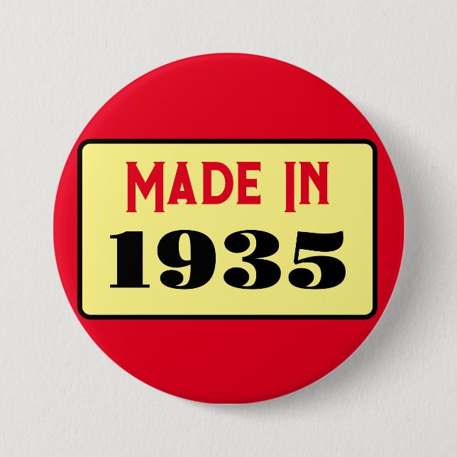 90th Birthday party born 1935 90 pin (Front)