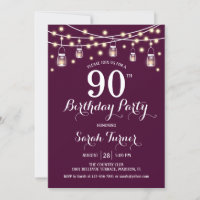 90th Birthday Party - Burgundy