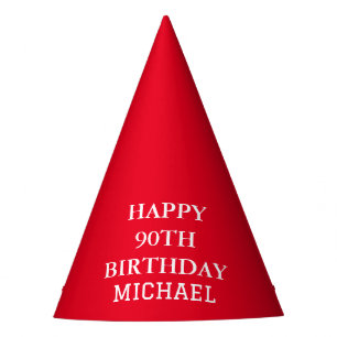 90th Birthday Party Celebration Red Adult Hat