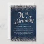 90th Birthday Party Denim & Diamonds Invitation<br><div class="desc">A 90th birthday is definitely a time for celebration. These chic denim & diamonds birthday party invitations feature the words “90th Birthday” in a fun script typeface with little confetti gems at the top and bottom on a denim background. Design by The Spotted Olive™.</div>