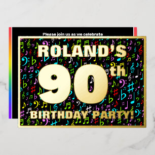 90th Birthday Party — Fun, Colourful Music Symbols