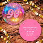 90th Birthday Party Gold Pink Glitter Disco Ball Invitation<br><div class="desc">Do you love the 80s dancing disco ball? The 70s disco ball? Look at our 90th Birthday Party Gold Pink Glitter Disco Ball Invitation! Celebrate in style with our vibrant birthday disco ball invitation featuring a colourful gold mirror disco ball and dazzling typography with a digital glitter and gold effect....</div>